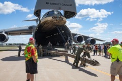 C-5 arrives unload the tow bar 2